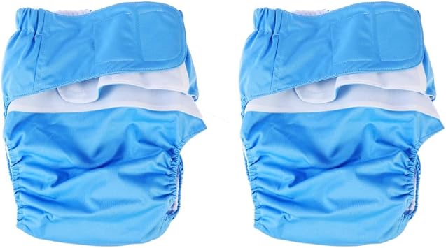 2pcs Wraps Leakfree for Diaper Cloth Bed Overnight Sky Short Made Women Man Proof Pants Special Needs Bariatric Patients Or Blue Bedwetting of Underwear Old Seniors