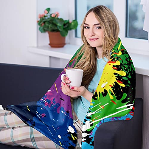 Couverture douce multicolore plaid cocooning chaleureux pour canapé - 8
