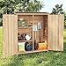 COSTWAY Gartenschrank Holz, Geräteschuppen mit Wasserfestem Asphaltdach & Abnehmbare Regale & Abschließbare Türen, Gerätehaus, Outdoor Gartenhaus für Garten, Terrasse, Rasen, 140 x 51 x 163 cm
