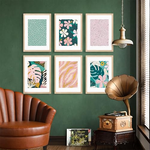 Image of NoWorries Pestal Colors Wall Framed Paintings for Home decor - Modern art wall frames for wall decor (Pattern-Minimal art) Set of 6 (10x13inches Multicolor) (ART-2)