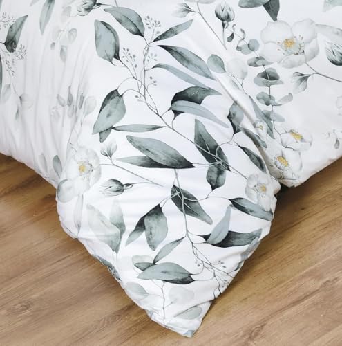Majestic Giftware Madison Linen 4 Pcs Full Size Duvet Bedding Set (BL505-F-4pcs) Bamboo Bliss 300 TC Cotton Sateen Durable & Washable | 1 Fitted Sheet, 1 Duvet, 2 Pillowcases - Ritz Collection