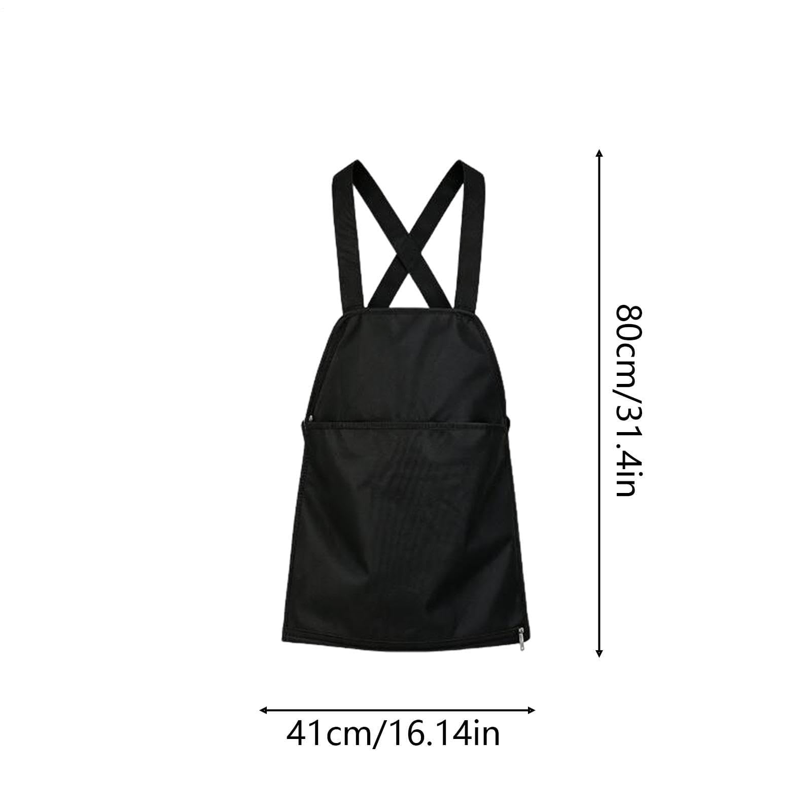 Impermeable Cross-Back Gardening Apron, unisex con cremallera inferior, ideal para barbacoa, hornear, limpiar y servir