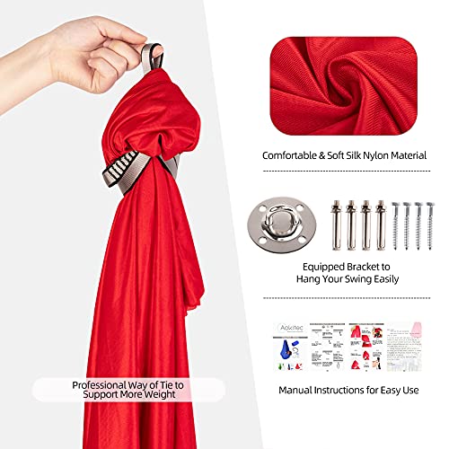 Therapy Swing For Kids With Special Needs (Hardware Included) Snuggle Swing Cuddle Hammock Indoor Adjustable Aerial Yoga For Children With Autism, Adhd, Aspergers, Sensory Integration (Red) #TOP1