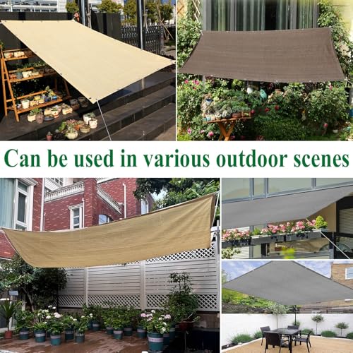 Toldo resistente al viento exterior rectangular marrón 6x6 8
