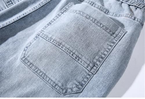 Men Cargo Streetwear Jogger Hip Hop Cotton Trousers Blue Oversized Harem Denim Jeans Gray XL3