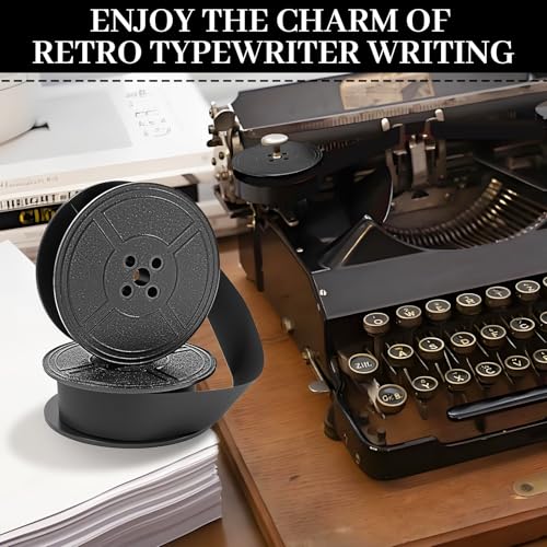 2 Stück Schreibmaschinenband,10M Farbband Schreibmaschine, Kompatibel mit Modell DIN 2103/32755 Nylon Schreibmaschinen Farbband (Schwarz + Schwarz)