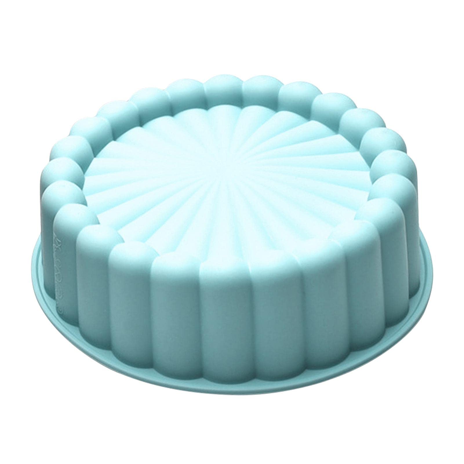 Jomewory Blue Silicone Charlotte Cake Pan, Non-Stick Round Silicone Molds For Cheesecake, Flower Shaped Cake Pan Mould For Brownie Tart Pie Flan Bread Baking 7.67 X 2.4 Inches
