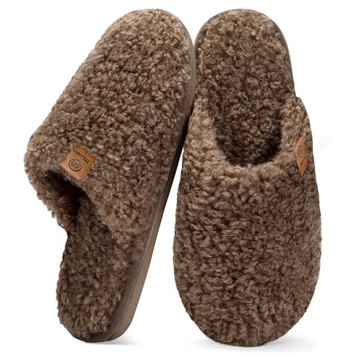 Image of Micolin Slippers For Women Men Fuzzy Winter Warm With Memory Foam House Comfort Fluffy Lining Anti-Skid Cute Indoor Outdoor Shoes