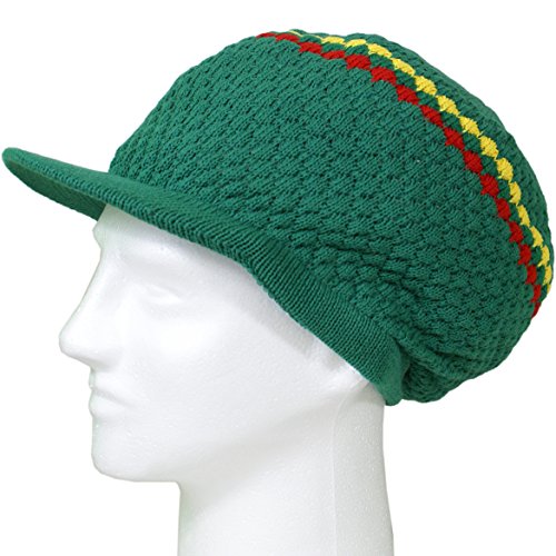 Image of Shoe String King SSK Rasta Knit Tam Hat Dreadlock Cap. Multiple Designs and Sizes.
