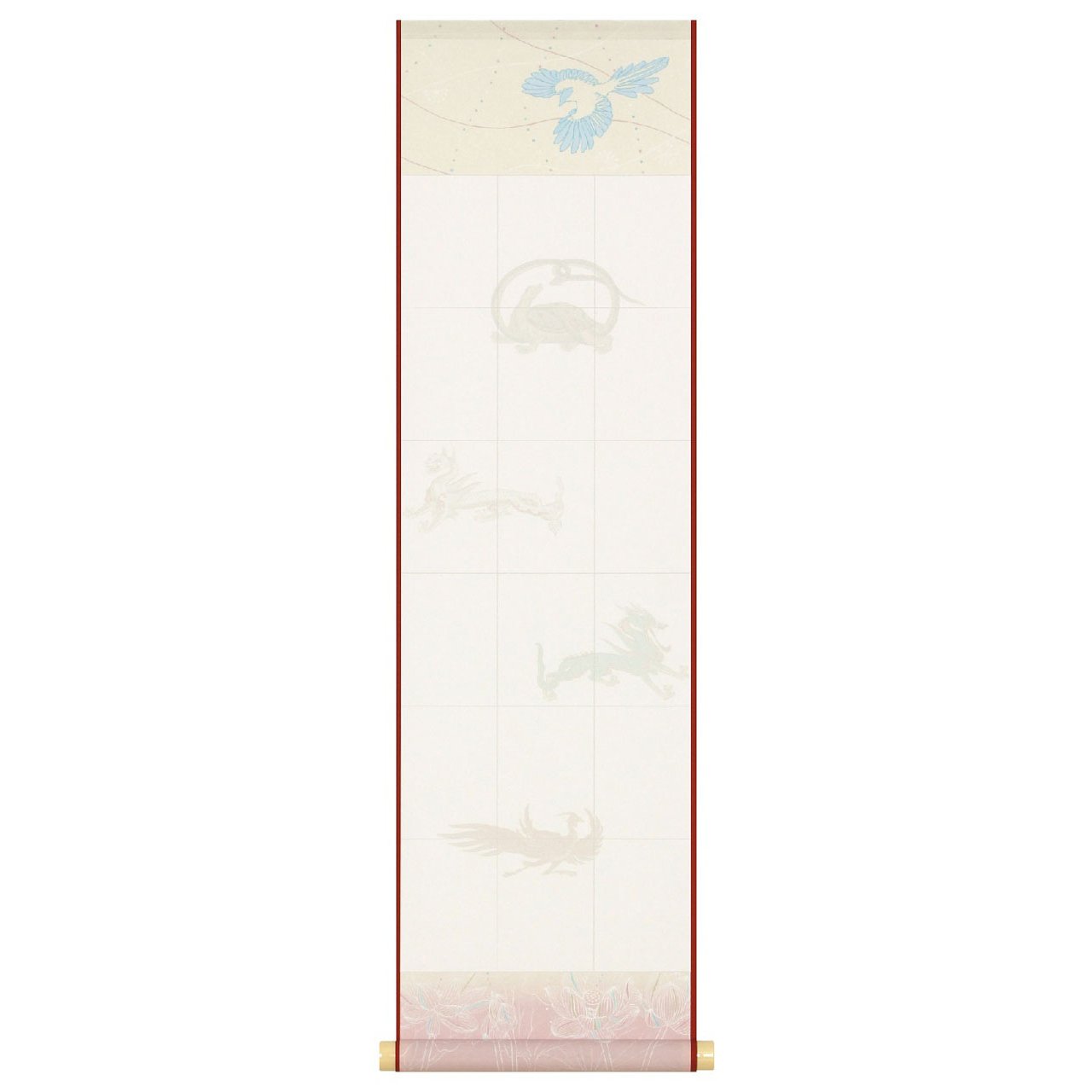 X-shuin18 kakeru shuin Jiku(kakejiku) Japanese Scroll Wall Art 18 Places Blank Sheet Traditional Style 27x95cm 10.6x37.4 A3973