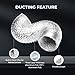 iPower GLDUCT4X8CX2 Non-Insulated Flex Air Aluminum Ducting Dryer Vent Hose for HVAC Ventilation, 4 Clamps included, white
