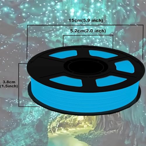 Image of 250G Glow in the Dark 3D Printer Filament 1.75mm Filajoy3D 3D Printing Filament Dimensional Accuracy + /- 0.02mm for Most FDM 3D Printers,Blue