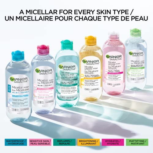 Garnier Skinactive Micellar Cleansing Water, All-In-1 Makeup Remover And Facial Cleanser, For All Skin Types, 3.4 Fl Oz #TOP6