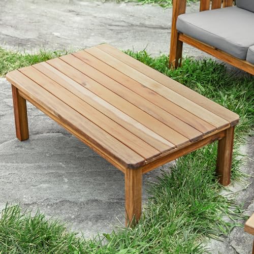 Martha Stewart Kids Outdoor Low Table: Acacia Wood Activity Desk for Play & Learning, Kids Picnic Table for Garden, Backyard, Porch, Patio & Outdoor Classroom Furniture - Measures 28 x 17 x 10