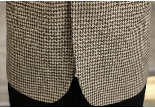 Plaid Sport Coat for Men's Vintage Houndstooth Tuxedo Suit Single Breasted Formal Jacket for Wedding Party3