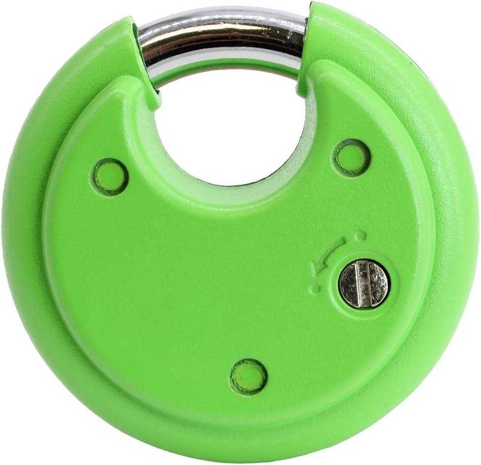 Heavy Duty Green Combination Disc Lock, 6 Pack, Self Storage, Outdoor, Keyless, Set Your own Combination, 4 Digit