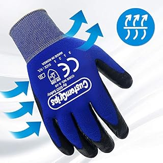 CustomGrips Cut Resistant Work Gloves. Slim Span-Nylon Liner, Level 3 Abrasion Resistance, Nitrile