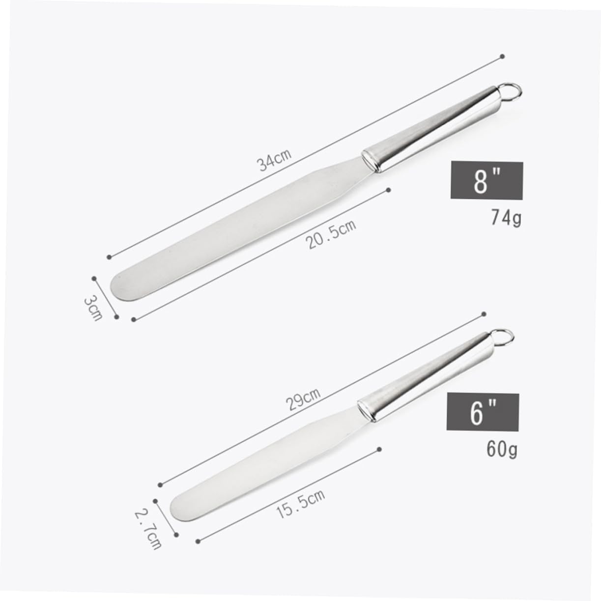 SOLUSTRE 4pcs Stainless Steel Baking Scraper Spatula Decorating Pancake Cookie Kitchen Utensil