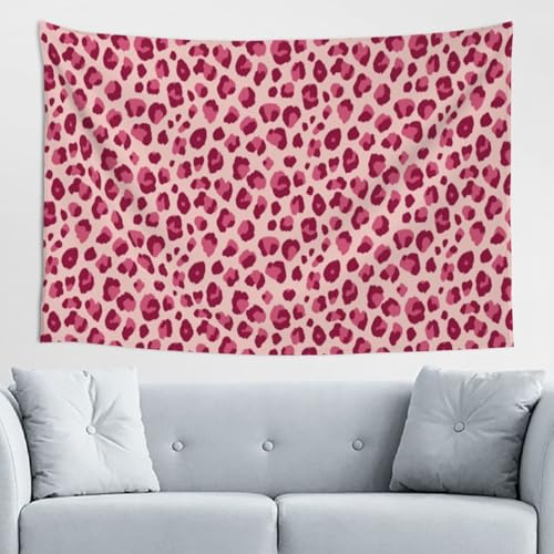 Tapisserie murale léopard rose grande taille déco pour salon
