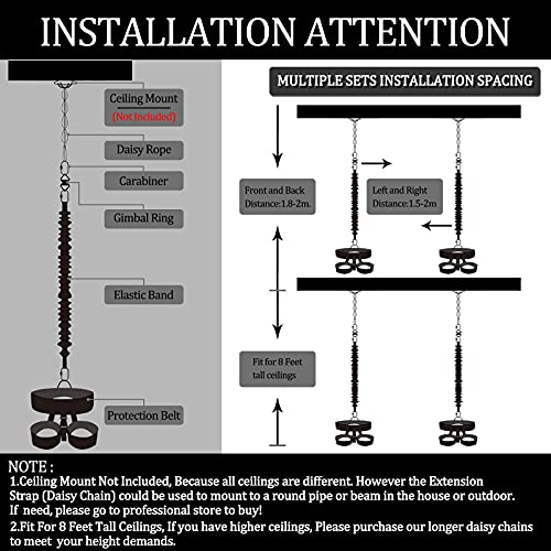 Dasking Heavy Bungee Resistance Band Set Gravity Yoga Bungee Cord Resistance Belt Set 4D Bungee Dance Rope Workout Fitness Home Gym Professional Training Equipment (Weight Class-4:80Kg) #TOP5