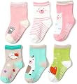 CUTEABLY Non-Slip Cotton Gripper Socks for Kids (7-8 Year, 6)