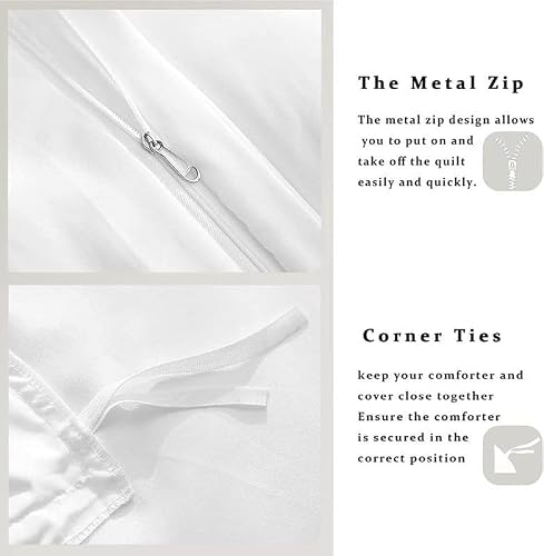Floral Bedding Emperor Size, Green Leaves Duvet Cover Sets, Luxury Reversible Quilt Cover & 2 Pillowcases with Zipper Closure, Comfy Soft Easy Care Breathable Microfibre Bed Set - Image 6
