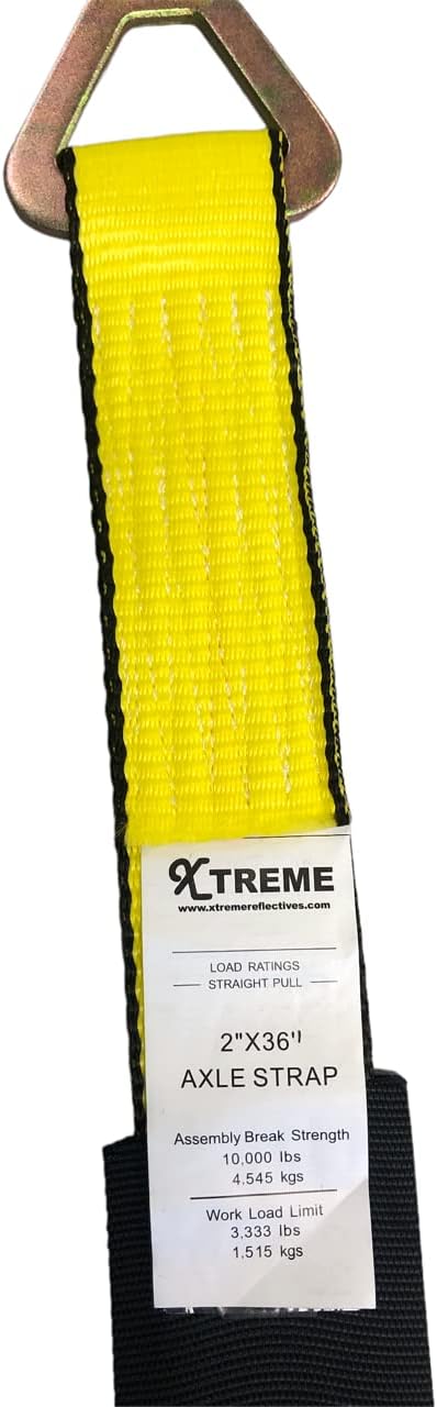 Pack of 4, 2" 3,333 lbs. Working Load Limit Premium axle Strap, Race Car Carrier Hauler Trailer Tow Truck Wheel Tie Down…(4 Pack 36")