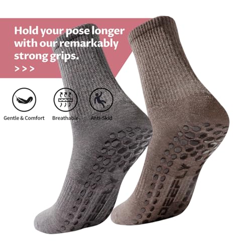 Image of deefly Women Yoga Socks,Non Slip Grip Pilates Socks Unthickened