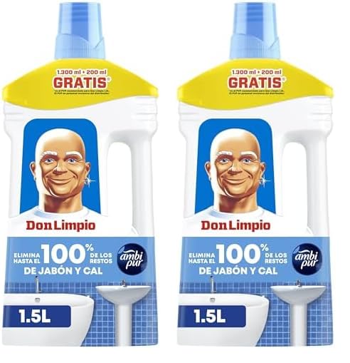 Don Limpio Baño Líquido Detergente 1.5 I. Elimina Las Marcas De Jabón Y El Doble De Cal Que La Fórmula Anterior (Paquete de 2)