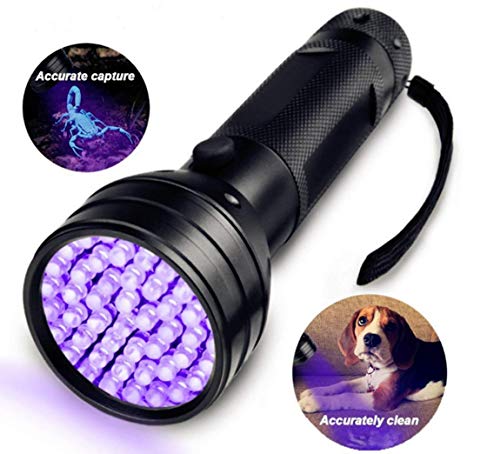 NVTED UV Ultraviolet Flashlight Blacklight, 51 LED 395 nM Handheld Portable Black light