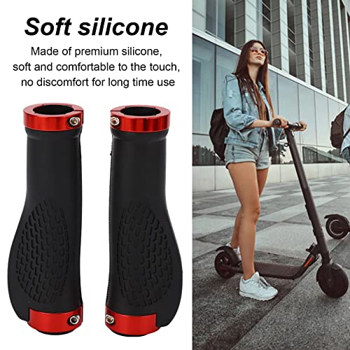 HEITIGN 2 Pieces Electric Scooter Handle Sleeve Silicone Prevent Slip Replacement Scooter Handle Bar Grip Cover (Red) - Image 3