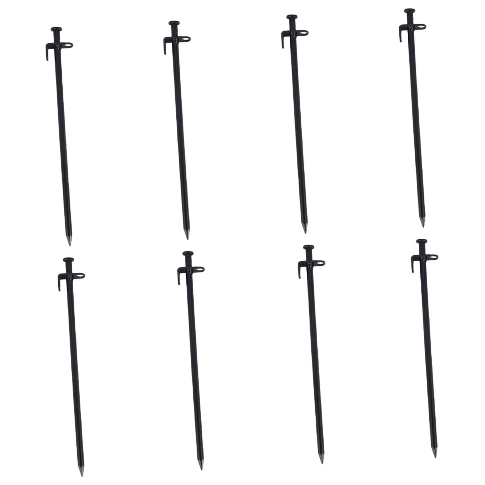 Picchetti per Tende da Campeggio Robusti e Portatili 8 Pezzi in Acciaio Inossidabile Design Tondo Testa e Foro, per Attività Outdoor e Escursionismo
