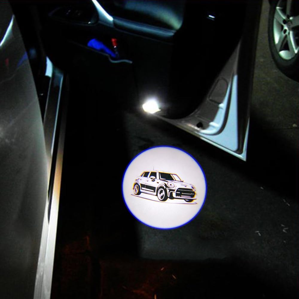 2Pcs Door Lights Logo for Mi ni r55 r56 r57 r58 r59 r60 r51 f54 f56 f55 f57 f60 f65 u25 Puddle Lights Car Door Logo Lights Projector Courtesy LED Ghost Shadow Lamps Accessories (f55)