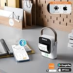 Rongta 2 INCH Label Maker,Portable Bluetooth Wireless Labeler Machine with Tape,Machine à autocollant manuel pour étiquettes de codes à barres,Fournitures d'école à domicile,USB Rechargeable, compatible avec iOS/Android