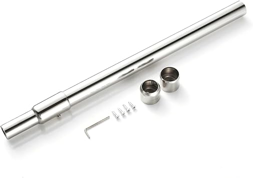 Adjustable Closet Rod,Susenya Closet Rod for Hanging Clothes 16-26 inch,Stainless Steel,Silver -Pack of 1