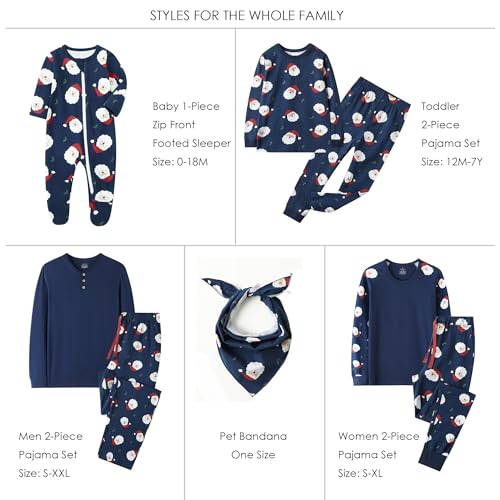 Holiday Family Matching Pajamas sets Organic Cotton Christmas/Halloween Family PJs for Adults, Kids, Baby And Pets(Men, Santa Claus,Small)2
