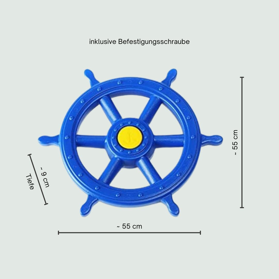 h2i Kunststoff-Steuerrad zur festen Montage – wetterfestes HDPE-Element für Außenkonstruktionen, robust & langlebig, dunkelgrün