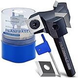 Falkenwald Planfräser 8mm schaft für Holz Ø 35 mm - Planfräser für Oberfräse aus Wolframstahl mit Ersatzplatte - Ideal zum Planfräsen/Nutfräsen/Kantenfräsen