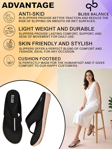Image of Extra Soft Diabetic & Orthopedic Highcushioned Doctor Slippers|Flip-Flops Lightweight & Breathable Chappals|Comfortable Memory Foam Casual & Stylish for Women'sBB944