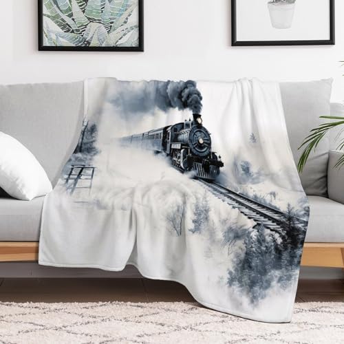 Couverture train à vapeur facile d'entretien, plaid chaud résistant aux lavages - 3