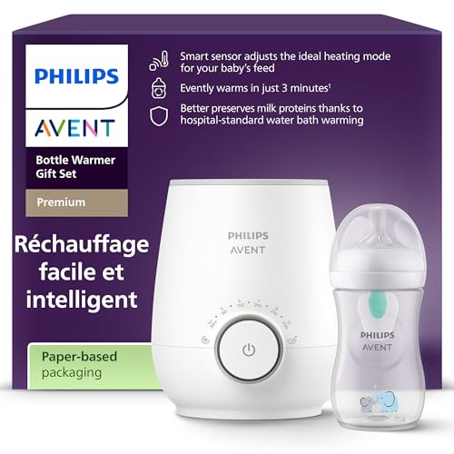 Philips Avent set– chauffe-biberon rapide et biberon Réponse naturelle, contrôle intelligent de la température, chaleur uniforme, arrêt automatique,...