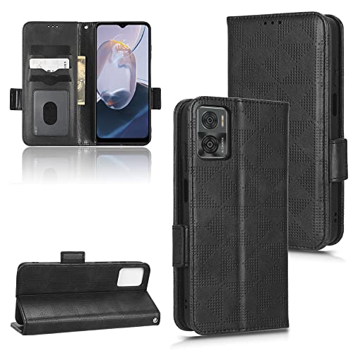 Étui pour Motorola Moto E22i 4G Moto E22 Housse protection clapet cuir noir avec support