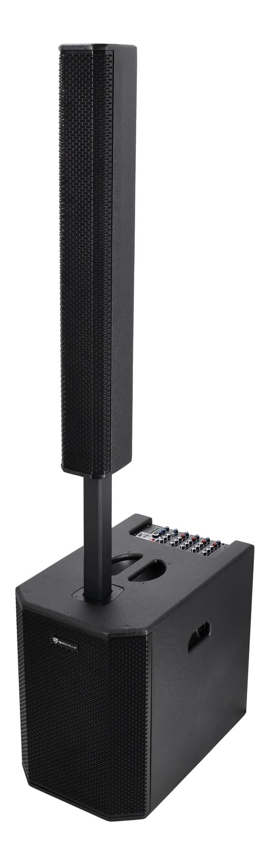 Rockville (2 Titan MIX12C 12" Powered Column PA System with Subwoofer, 8-Channel Mixer, Bluetooth, DSP, 3200W – Portable Speaker for DJs & Events (2 Items)