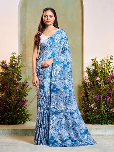 Image of Garden Vareli Art Silk Floral Print Saree