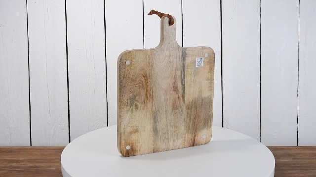 Tabla de corte y servicio rectangular ancha de madera tallada a mano, Foreside Home & Garden miniatura 6