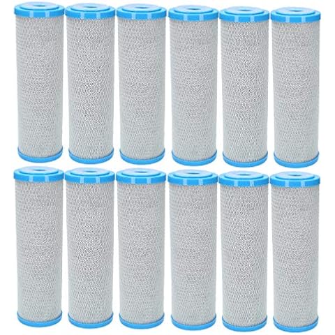 10x Wessper 10" Aktivkohle Filter für Umkehrosmose, Kokos Filterkartusche, Wasserspeiseleitung & Partikelfiltration - 5 Micron Cover