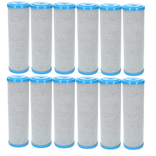 10x Wessper Cartouche Charbon Actif Bloc pour l'osmose inverse, l'eau alimentée par le pôle et la filtration des particules - 5 microns