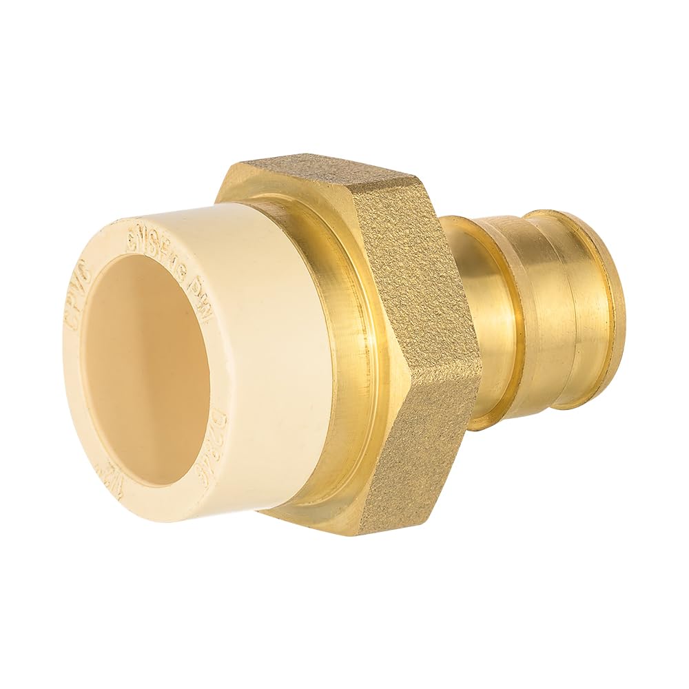 Paquete de 5 adaptadores de expansión de latón EFIELD Pex A x 1/2 pulgada Pex A de 1/2 pulgada solo para conexión de tubería Pex-A, ASTM F1960