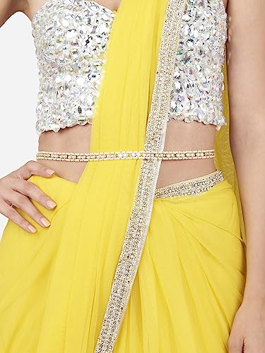 Women's Tone Dazzling Kundan & Beads Embellished Sleek Kamarbandh