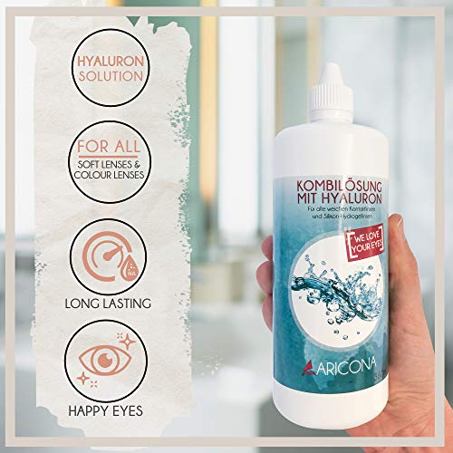 aricona solution pour lentilles de contact – 2 x 360ml de liquide avec hyaluron - solution combinée tout-en-un pour lentilles de contact souples, y compris le conteneur - Image 6